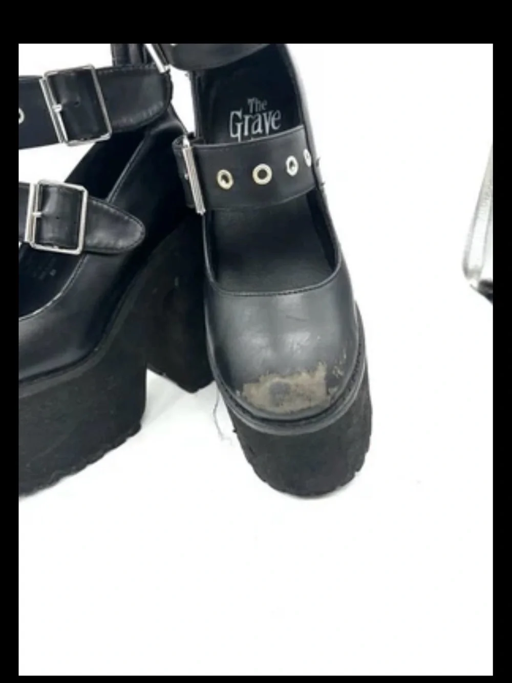 Dolls Kill The Grave Girls Strappy Platform Mary Jane Size 8 Chunky Goth